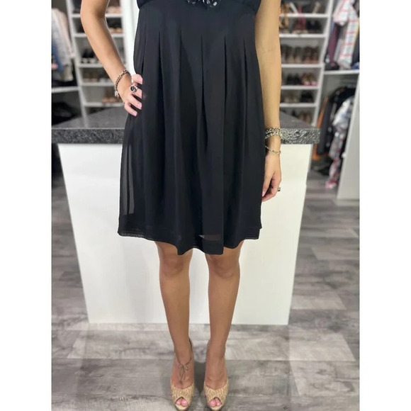 Sue Wong Black Dotted Silk Cocktail Dress $288 - Picture 4 of 9